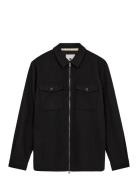 Akhanky Heavy Twill Overshirt Tops Overshirts Black Anerkjendt