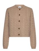 Johanna Cable Cardigan Tops Knitwear Cardigans Beige Newhouse