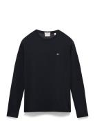 Slim Shield Ls T-Shirt Tops T-shirts Long-sleeved Black GANT