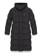 Monologo Non Down Long Puffer Topattu Pitkä Takki Black Calvin Klein J...