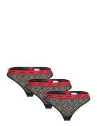 Triple Thong Lace Stringit Alusvaatteet Black HUGO