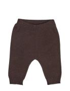Pants, Flat Knit Merino Wool, Brown Bottoms Trousers Brown Smallstuff