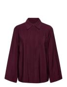 Slfteresa Relaxed Ls Shirt B Tops Shirts Long-sleeved Burgundy Selecte...