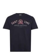 Graphic Ss T-Shirt Tops T-shirts Short-sleeved Navy GANT