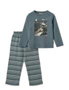 Nightwear Matheo Pyjamasetti Pyjama Blue Wheat