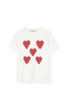 Hearts White Rooster T-Shirt Tops T-shirts Short-sleeved Cream THE ANI...
