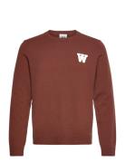 Wwtay Aa Cs Jumper Tops Knitwear Round Necks Brown WOOD WOOD