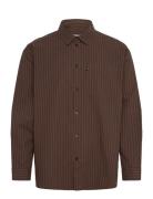 Day Striped Shirt Gots Tops Shirts Casual Brown WOOD WOOD