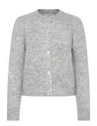 Audrey New Knit Cardigan Tops Knitwear Cardigans Grey A-View