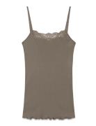 Rwbernadine Organic Sl Strap Lace T Tops T-shirts & Tops Sleeveless Be...