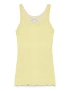 Rwbabette Silk Sl Deep Back Lace To Tops T-shirts & Tops Sleeveless Ye...