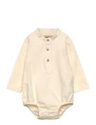 Romper Shirt Victor Pitkähihainen Body Cream Wheat