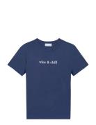 Montherlant Wine & Chill /Gots Tops T-shirts & Tops Short-sleeved Navy...