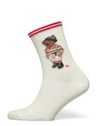 Polo Bear Cotton-Blend Crew Socks Lingerie Socks Regular Socks Cream P...