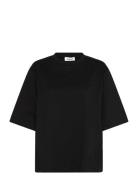 Sljina Basic Tee Tops T-shirts & Tops Short-sleeved Black Soaked In Lu...