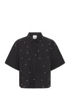 Ihlisari Sh Tops Shirts Short-sleeved Black ICHI