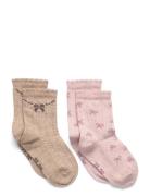 Socks W. Lettuce Hem Sukat Multi/patterned Minymo