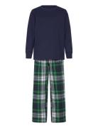 S6-Sleepwear Pant Set Pyjamasetti Pyjama Navy Ralph Lauren Kids