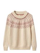 Nova Bow Pullover Tops Knitwear Pullovers Beige Fliink