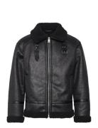 Faux Shearling Jacket Nahkatakki Black Lindbergh
