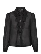 Cwaliyah Blouse Tops Shirts Long-sleeved Black Claire Woman