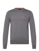 Avac_C Tops Knitwear Round Necks Grey BOSS