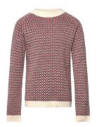Herringb Sweater Tops Knitwear Pullovers Burgundy FUB
