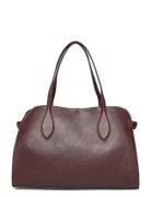 Medium Bag With Pebbled Effect Leather Bags Top Handle Bags Burgundy M...