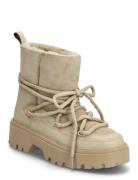 Real Shearling Laceup Snowboot Shoes Boots Winter Boots Beige Tommy Hi...
