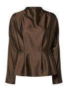 Yasyera Ls Top Tops Blouses Long-sleeved Brown YAS