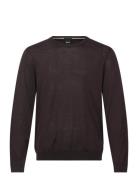 Leno-P Tops Knitwear Round Necks Brown BOSS
