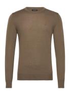 M Merino Blend C-Neck Sweater Tops Knitwear Round Necks Brown J. Linde...