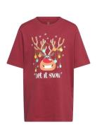 Jjchristmas Tee Ss Crew Neck Jnr Tops T-shirts Short-sleeved Red Jack ...