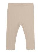 Leggings Pointelle Bottoms Leggings Beige En Fant