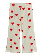 Hearts Aop Velour Trousers Bottoms Trousers White Mini Rodini