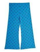 Polka Dots Aop Flared Trousers Bottoms Trousers Blue Mini Rodini