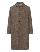 Cassa Tweed Wool Blend Villakangastakki Pitkä Takki Brown Rue De Tokyo