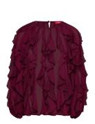 Ryacras Blouse Tops Blouses Long-sleeved Burgundy Cras