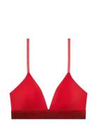 Lightly Lined Triangle Lingerie Bras & Tops Soft Bras Bralette Red Cal...