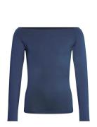 Rkbillie Ls Off Shoulder T-Shirt Tops T-shirts & Tops Long-sleeved Nav...