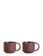Yuka Cup - Pack Of 2 Home Tableware Cups & Mugs Coffee Cups Brown OYOY...