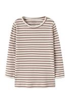 Nmnbani Ls Xsl Top Noos Tops T-shirts Long-sleeved T-shirts Brown Name...