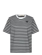 Tasaraita Unikko Ss Tops T-shirts & Tops Short-sleeved Black Marimekko