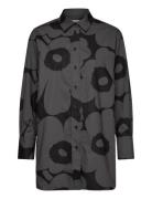Nila Unikko Tops Shirts Long-sleeved Grey Marimekko
