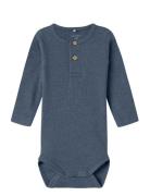 Nbmkab Ls Body Noos Bodies Long-sleeved Blue Name It