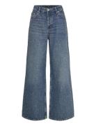 Wide-Leg Jeans With Rhinest S Bottoms Jeans Wide Blue Mango