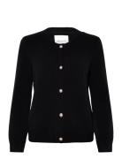 Boucle C-Neck Cardigan Tops Knitwear Cardigans Black GANT
