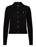 Cable-Knit Cotton Cardigan Tops Knitwear Cardigans Black Polo Ralph La...