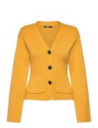 Shaped Knitted Cardigan Tops Knitwear Cardigans Yellow Gina Tricot