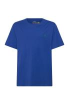 Cotton Jersey Crewneck Tee Tops T-shirts Short-sleeved Blue Ralph Laur...